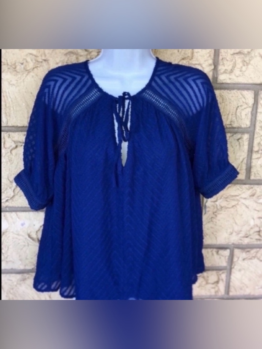 Eden Society Blue Tunic blue Dress Top Blouse Career work